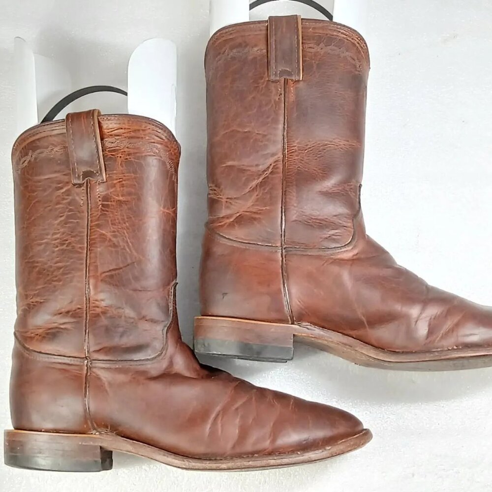 Justin Boots Brown Leather Cowboy Boots